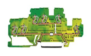 WAGO 870-537 DIN Rail Mount Terminal Block, 6 Positions, 28 AWG, 12 AWG, 2.5 mm², Push In