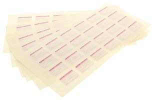 TE CONNECTIVITY QCC311MG Label, Self Laminating, 25.4 mm, 15.9 mm, Vinyl, Calibration (ID No, By, Date, Due)