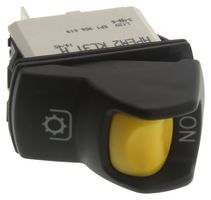 APEM KL315AKEA225N0160 Rocker Switch, On-Off, SPST, Illuminated, Panel Mount, Black, Yellow, KL Series