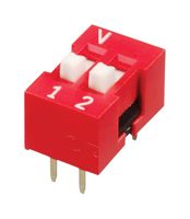 APEM NDS02V DIP / SIP Switch, 2 Circuits, Slide, Through Hole, SPST-NO, 50 V, 100 mA