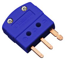 OMEGA MTP-T-M Thermocouple Connector, Miniature, Blue, MTP Series, 3 Prong, Flat Pin, Type T, Plug