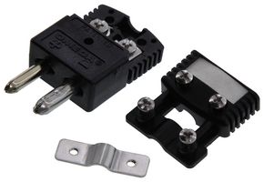 OMEGA OSTW-CC-J-M Thermocouple Connector, Standard, Black, OSTW Series, Type J, Plug