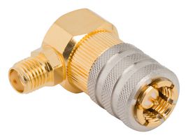 AMPHENOL RF 901-10656 RF / Coaxial Adapter, SMA, Jack, SMA, Plug, Right Angle Adapter, 50 ohm