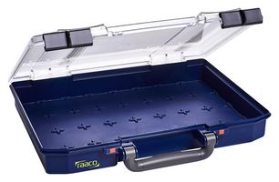 RAACO 144643 Compartment Box, General Purpose, 11" x 2.2" x 13.3", PC/ PP, Transparent/Blue, CarryLite Series