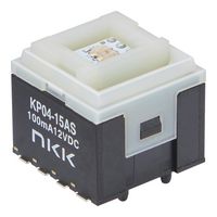 NKK SWITCHES KP0415ASG03RGBP Pushbutton Switch, KP04 Series, SPST, Off-(On), Plunger for Cap