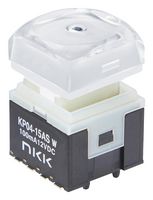 NKK SWITCHES KP0415ASG03RGBW-2TJB Pushbutton Switch, KP04 Series, SPST, Off-(On), Square, Transparent