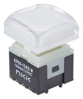 NKK SWITCHES KP0415ASG03RGBW-MT-3SJB Pushbutton Switch, KP04 Series, SPST, Off-(On), Square, Transparent