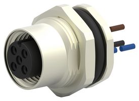 TE CONNECTIVITY T4171110003-001 Sensor Cable, M12 Receptacle, Free End, 3 Positions, 200 mm, 7.9 ", T417 Series