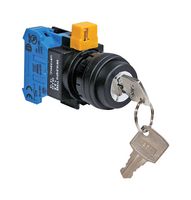 IDEC HW1K-2BF10 Keylock Switch, Push-Pull, SPST-NO, HW Series, 2 Position, Screw, 10 A