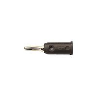 POMONA 1325-0 Banana Test Connector, Plug, Cable Mount, 15 A, 70 V, Nickel Plated Contacts, Black