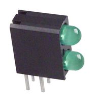 DIALIGHT 553-0222-400F Circuit Board Indicator, Green, 2 LEDs, Through Hole, T-1 (3mm), 2 mA, 1.6 mcd