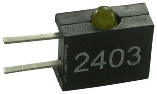 DIALIGHT 555-2403F Circuit Board Indicator, Yellow, 1 LEDs, Through Hole, 2mm, 4.7 mA, 2.1 mcd