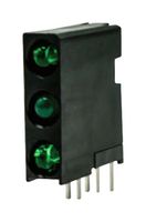 DIALIGHT 564-2210-222F Circuit Board Indicator, Green, 3 LEDs, Through Hole, T-1 (3mm), 20 mA, 50 mcd