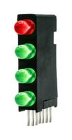 DIALIGHT 568-0101-222F Circuit Board Indicator, Green, Red, 4 LEDs, Through Hole, T-1 (3mm)