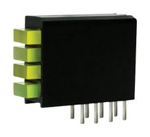 DIALIGHT 568-0724-444F Circuit Board Indicator, Yellow, Green, 4 LEDs, Through Hole, 2mm, Y 20mA, G 20mA