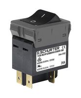 SCHURTER 3-128-215 Thermal Circuit Breaker, TA36 Rocker Series, 20 A, 2 Pole, 60 V, 240 V, Panel