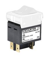 SCHURTER 3-128-219 Thermal Circuit Breaker, TA36 Rocker Series, 10 A, 2 Pole, 60 V, 240 V, Panel
