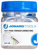 JONARD TOOLS RJ11-100 Connector Kit, Modular, Jonard 100Pcs of CAT3 RJ11 Modular Pass-Through Connectors
