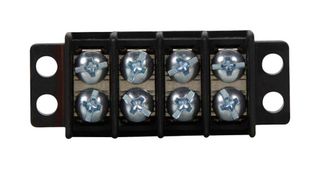 EATON BUSSMANN TB100-03SP Panel Mount Barrier Terminal Block, 2 Row, 3 Positions, 22 AWG, 14 AWG, 9.5 mm, 30 A