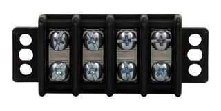 EATON BUSSMANN TB300-04SP Panel Mount Barrier Terminal Block, 2 Row, 4 Positions, 22 AWG, 8 AWG, 14.2 mm, 30 A
