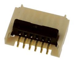 MOLEX 503480-0600 FFC / FPC Board Connector, 0.5 mm, 6 Contacts, Easy-On 503480, Surface Mount, Top, Bottom, 1 Row
