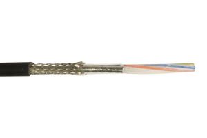 ALPHA WIRE 74007 BK002 Multiconductor Cable, Ethernet, Moderate Flex, Cat5e, Shielded, 4 Conductor, 22 AWG, 500 ft