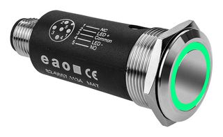 EAO 82-6657.1134 Vandal Resistant Switch, 82 Series, 22 mm, SPDT, Momentary, Round Flush, Natural