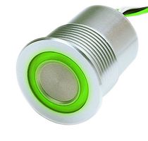 SCHURTER 1241.3011 Vandal Resistant Switch, SPST-NO, Natural, PSE Series, Off-(On), Green, Red, Wire Leaded