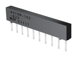 BOURNS 4308R-102-101LF Fixed Network Resistor, 100 ohm, Isolated, 4 Resistors, SIP, PC Pin, ± 2%