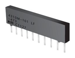 BOURNS 4310M-101-102LF Fixed Network Resistor, Thick Film, 1 kohm, Bussed, 9 Resistors, SIP, PC Pin, ± 2%