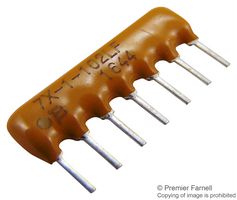 BOURNS 4607X-101-102LF Fixed Network Resistor, 1 kohm, Bussed, 6 Resistors, SIP, PC Pin, ± 2%