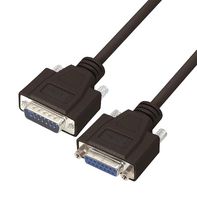 L-COM CSMNB15MF-50 Computer Cable, D Sub 15 Position Plug, D Sub 15 Position Receptacle, 50 ft, 15.24 m, Black
