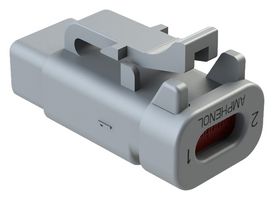 AMPHENOL SINE/TUCHEL ATM06-2S-R120GRY Conector Automotriz, ATM Series, Enchufe Recto, 2 Contactos, Socket de compresión, Termoplástico