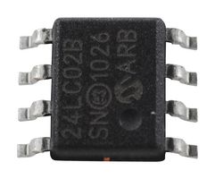MICROCHIP 24LC02B/SN EEPROM, 2 Kbit, 256K x 8bit, I2C, 400 kHz, SOIC, 8 Pins