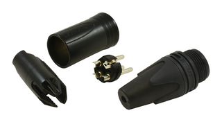NEUTRIK NC3MXX-BAG XLR Connector, 3 Contacts, Plug, Cable Mount, Silver Plated Contacts, Metal Body, XX Series