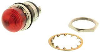 DIALIGHT 556-3507-304F LED Panel Mount Indicator, Watertight, Red, 125 VDC, 25.4 mm, 10 mA, 700 foot lambert, IP66