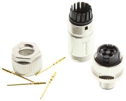 AMPHENOL LTW MSAS-04BMMC-SL7001 Sensor Connector, M Series, M12, Male, 4 Positions, Crimp Pin, Straight Cable Mount
