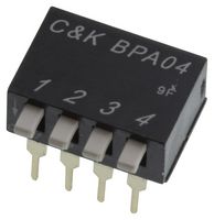 C&K COMPONENTS BPA04B Interruptor DIP / SIP, 4 Circuitos, Tecla de Piano, Through Hole, SPST, 5 V, 100 mA