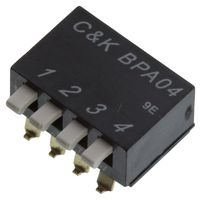 C&K COMPONENTS BPA04SB DIP / SIP Switch, 4 Circuits, Piano Key, Surface Mount, SPST, 5 V, 100 mA