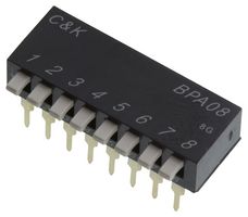 C&K COMPONENTS BPA08B DIP / SIP Switch, 8 Circuits, Piano Key, Through Hole, SPST, 5 V, 100 mA