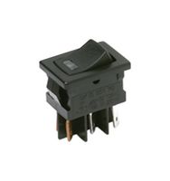 C&K COMPONENTS DM54J72S205Q6 Rocker Switch, On-Off, SPST, Illuminated, Panel Mount, Black, DM Series