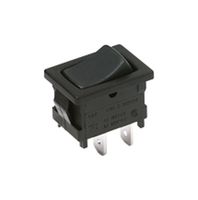 C&K COMPONENTS D502J12S215QA Rocker Switch, On-None-Off, SPST, Non Illuminated, Panel Mount, Black, D Series