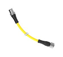 BANNER ENGINEERING DEE2R-515D Sensor Cable, A Coded, Yellow, M12 Receptacle, M12 Plug, 5 Positions, 4.57 m, 15 ft