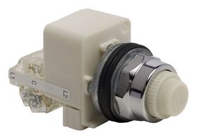 SCHNEIDER ELECTRIC 9001KT38LWW31 Incandescent Lamp, 1.18 ", 120 VAC, Round with Flat Top, Harmony 9001K Series