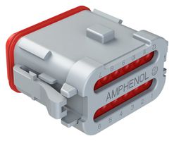 AMPHENOL SINE/TUCHEL AT06-12SA-EC01 Connector Housing, End Cap, Standard Seal, AT Series, Plug, 12 Positions, AT Series Connectors