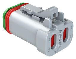 AMPHENOL SINE/TUCHEL AT06-4S-SS01 Automotive Connector Housing, Grey, AT Series, Plug, 4 Positions