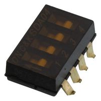 C&K COMPONENTS SDA04H0SBR DIP / SIP Switch, 4 Circuits, Slide, Surface Mount, SPST, 5 V, 100 mA