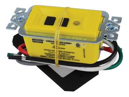 HUBBELL WIRING DEVICES GFM20 Power Entry Connector, Electrical AC Power, 20 A, Yellow, PBT (Polybutylene Terephthalate) Body