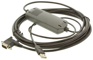 SIEMENS 6ES7 901-3DB30-0XA0 Computer Cable, USB A Plug, D Sub 9 Position Plug, 16.4 ft, 5 m, Black