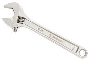 CRESCENT AC210BK Adjustable Wrench, 1.312" Max Jaw Opening, 10" L, Chrome Plated, Heat Treated Forged Alloy Steel